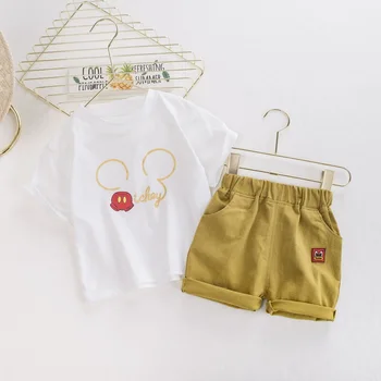 Toddler Baby Drenge Tøj Sæt Sommer Mode Drenge Mickey Tegneserie T-shirt Og Jeans, Sport Passer til Børn Bomuld Tøj Sæt