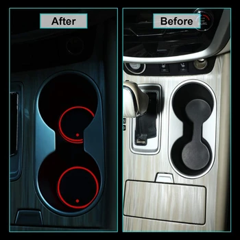LISIDIC 2* LED Bil kopholder Lys Måtter Pad Farverig Drink Coaster Tilbehør til BMW Jeep-Benz, VW, Audi, Ford, Skoda, Toyota