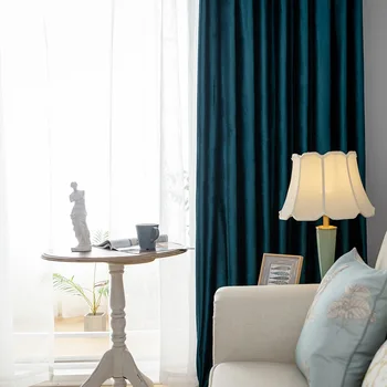 Tilpassede gardiner til stuen Soveværelse Nordiske Lys Luksus italiensk fløjlstæppe ensfarvet Mørklægning Flannel Gardin