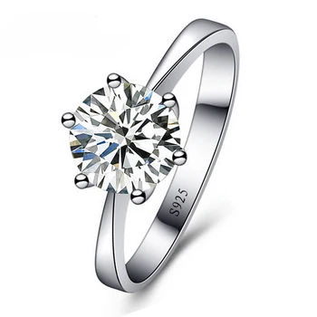 Romantisk vielsesringe Smykker Cubic Zirconia Ring til Kvinder, Mænd 925 Sterling Sølv Ringe Tilbehør