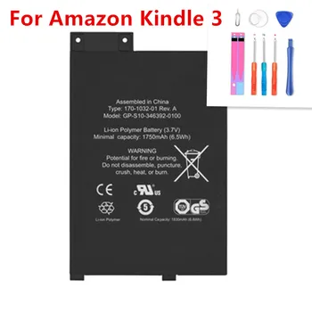 Nyt Batteri Til Amazon Kindle 3 III-Tastatur eReader D00901 Grafit 170-1032-00 / FS249 1830mAh li-ion-batteri med værktøjer