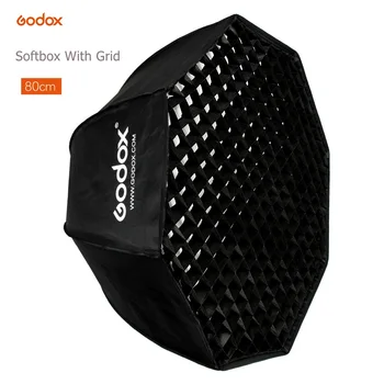 Godox Bærbare 80cm Paraply Octagon Softbox Reflektor med Gitter Honeycomb Blød boks til TT600 TT685 V860II Flash Speedlight