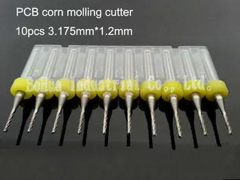10stk PCB fræseren 1,2 mm fiskehale fræseren majs fræseren wolframcarbid mini-endefræsere CNC engraving