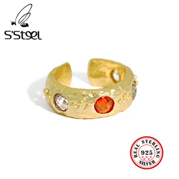 S'STEEL Zircon Ringe 925 Sterling Sølv Gave Til Kvinder Luksus Personlig Designer guldringe Joyas De Plata 925 Mujer Smykker