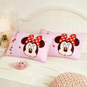 Rabatter!Disney Bomuld Pudevår 2stk Tegnefilm Mickey, Minnie Prinsesse Par Pude Dække Dekorative PillowsCase 48x74cm