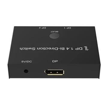 Displayport-8K DP 1.4 Splitter Skifte 2 Porte Bi-retningsemt 1 × 2 / 2x1 DP1.4 Switcher Ultra HD-8K 3D HDR HDCP til PS4 og Xbox HDTV