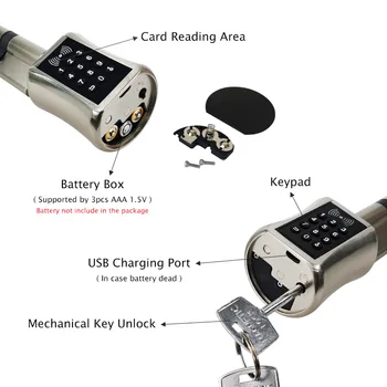 Smart Cylinder Lås Europæisk Stil Elektronisk dørlås Digital Tastatur Kode RFID-Kort Keyless Elektrisk Lås computer Til Hjemmet
