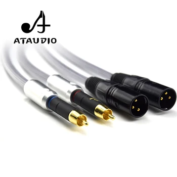 Et par ATAUDIO Hifi 2 RCA Malel til 2 XLR han Audio Kabel i Høj Kvalitet Dual RCA til Dobbelt XLR Kabel