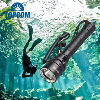 Topcom Undersøiske 50m Dykning Lommelygte XPE XM-L2 T6 LED Dykning Lys Hvid/Gul/Rød/UV-Lys, Vandtæt Lommelygte Med Halen Reb