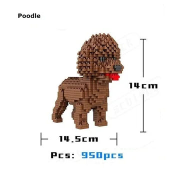 Sød Hund Mini Blokke Plast Bygning Toy Dyr Puddel Model Brinquedos golden retriever Legetøj til Børn Dejlige Piger Gaver