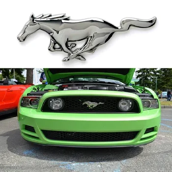 Bil Styling 3D metal Mustang hest Foran Hood Front Emblem Mærkat, der Kører Hesten Decal for Ford mustang Shelby GT Tilbehør