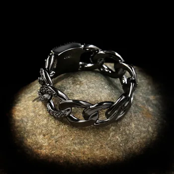 Kreative Geometriske Kæde Shape Ring Hip-hop Stil Mikro-indlagt Mænds og Kvinders Smykker Fødselsdag Gave at Deltage i Party Ring