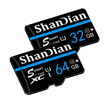 Shandian Hukommelseskort 64GB 32GB, 8GB 16GB 4GB Micro sd-kort til Mobiltelefon, tablet PSP med gratis adapter+retail pakke