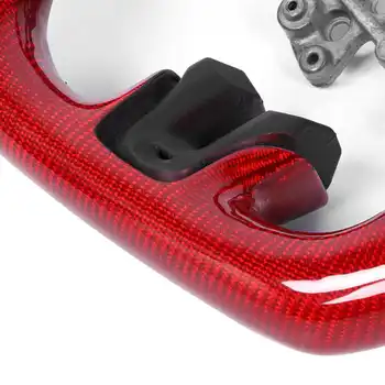 Red Carbon Fiber Rattet Preforated Læder m/Sort Syning For Ford Mustang V6 EcoBoost GT 2016 2017