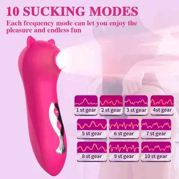 Dyr Sugende Vibrator Til Kvinder, Sexlegetøj Pussy Vagina Massage 10 Speed Kvindelige Masturbator Brystvorten Stimulator Par Sucker Legetøj