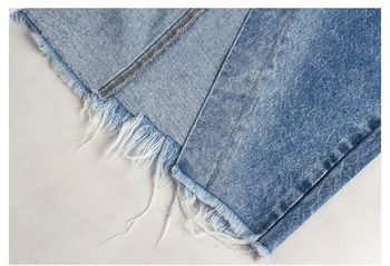 Split Overlappende Uregelmæssige Kvast Denim Nederdele Til Kvinder Sommeren Europa, Amerika High Street Blå Saia Midi Mujer Jeans Jupe Femme