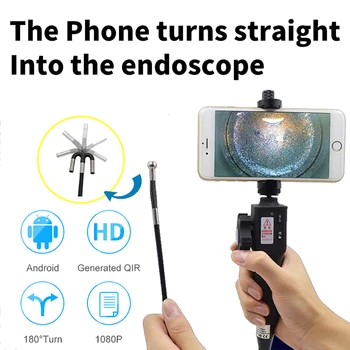 5.5 MM/8.5 MM 5,0 MP 180 Graders Styring Industri-Endoskop Endoskop Biler Inspektion Kamera Med 6 LED til iPhone og Android