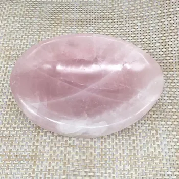 Naturlige rosa kvarts skål poleret mineralske krystaller askebæger ædelsten i healing sten fine dekoration