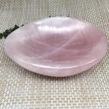Naturlige rosa kvarts skål poleret mineralske krystaller askebæger ædelsten i healing sten fine dekoration