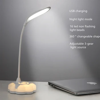 LED-Bog-Læser-Lys 16 LED øjenbeskyttelse Bog Nat Lys-Tilstand USB-Opladning Justerbar 3-Gear lyskilde LED bordlampe