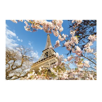Romantiske By Par Paris Eiffel Tower Landskab Abstract Olie Maleri Lærredstryk, Plakater Udskriver Væggen Billedet Til Seng Værelse Urammet