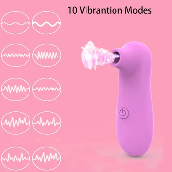 Kraftfuld Vibrator, Klitoris Sucker Klitoris 10 Vibrantion Tilstande Tunge Sutter Vibrationer Nipple Sucker Voksen Legetøj