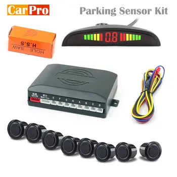 CarPro 8 Sensorer Auto Parkering System Reverse Backup Parktronic Kit LED Display Bil Radar Skærm Detektor