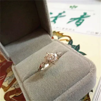 CC S925 Sølv Ringe For Kvinder Klassisk Elegant Brude Bryllup Smykker Engagement Ring Blomst Parure Bijoux Femme CC813b