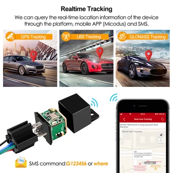 MV720 Relæ GPS Tracker GPS-GSM Locator APP Tracking Fjernbetjening Anti-tyveri Overvågning Skære Olie Power Mini Car Tracker