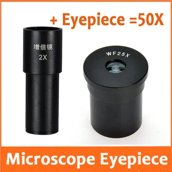 2X 25X 50X Vidvinkel Optisk Okular Linse 10mm synsfelt for Biologiske Mikroskop Montering Størrelse 23.2 mm
