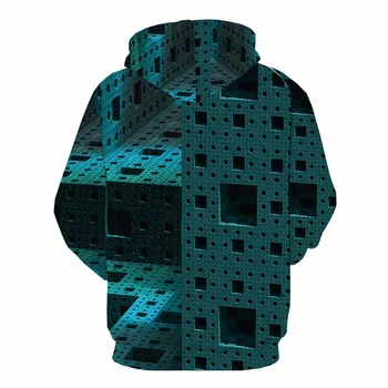 3d-Hættetrøjer Tetris Hoodie Mænd Rubiks Terning Sweatshirt Trykt Psykedelisk 3d Printet Geometriske Hoodie Print Hætteklædte Casual