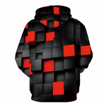 3d-Hættetrøjer Tetris Hoodie Mænd Rubiks Terning Sweatshirt Trykt Psykedelisk 3d Printet Geometriske Hoodie Print Hætteklædte Casual