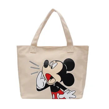 Disney afslappet lærred stor pose pige nye Minnie mouse stor kapacitet Mickey tote taske one-shoulder tasker
