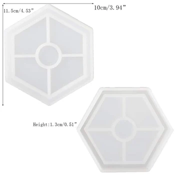 4 Pack Sekskant Silikone Bordskåner Forme Silikone Harpiks, Skimmel, Klar Epoxy Forme Til Støbning Med Harpiks, Beton, Cement Og Poly