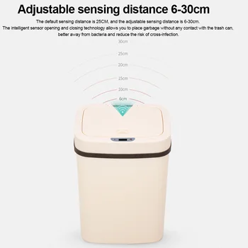 NINESTARS Smart Papirkurven Kan 12L Ashcan Bakker Motion Sensor Auto Forsegling LED Induktion Dække Affald Bin Beholder Til Youpin