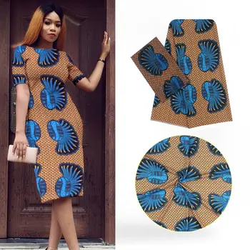 Nigerianske trykt voks design stretch satin stof afrikanske satin silke stof til beklædning S180725