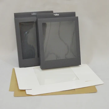 10 Stk Store Papir Kasse Gaveæske Detail Tilpassede Gave Emballage Vindue Boks Kraft White Box Emballage Engros Black Box Pakke