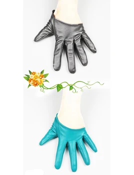 Multi Farver Kvindelige Handsker Nye Stramme Halvdelen Palm Handsker I Imiteret Læder Fem Finger Vanter Mode Cosplay Tilbehør