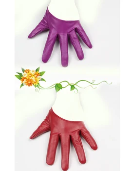 Multi Farver Kvindelige Handsker Nye Stramme Halvdelen Palm Handsker I Imiteret Læder Fem Finger Vanter Mode Cosplay Tilbehør