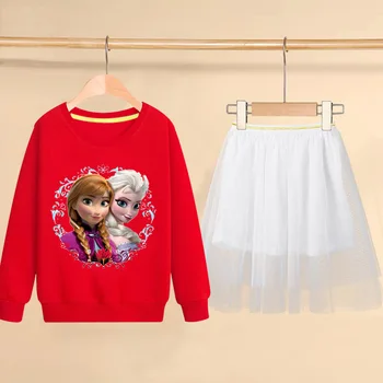 Disney Piger Tøj Sætter Nye Frosset Elsa Anna T-shirt+ Blonder Nederdel 2stk for Kids Sæt Tøj Piger, Tøj, Udstyr