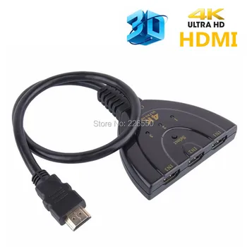 300pcs 3 Port 4K HDMI Splitter Skifte 3i1 hdmi adapter 1080P Switcher til HDTV DVD, Xbox, PS3, PS4 bærbar og PC