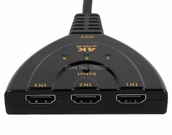 300pcs 3 Port 4K HDMI Splitter Skifte 3i1 hdmi adapter 1080P Switcher til HDTV DVD, Xbox, PS3, PS4 bærbar og PC