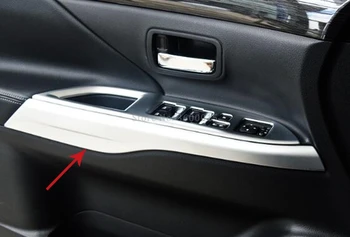 For Mitsubishi Outlander 2013-2019 2020 Carbon Fiber Inde I Døren Armlæn Strip Dække Trim Dekoration Indvendige Bil Tilbehør