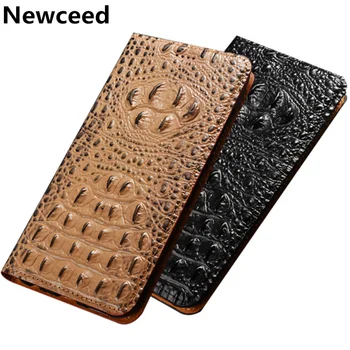 Krokodille mønster tilbage naturlige læder phone case for Samsung Galaxy A51 A11 A21 A31 A41 A70E A71 A81 A91 M51 M31 M21 M11 sag