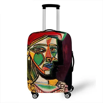 Van Gogh kunst, oliemaleri / Janpan bølge / Mona Lisa bagage beskyttende dække elastisk kuffert dække anti-støv vogn case cover