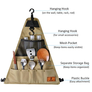 Udendørs Camping Opbevaringspose Alsidige Multi-Lomme Til Opbevaring Container Opbevaring Taske Organizer