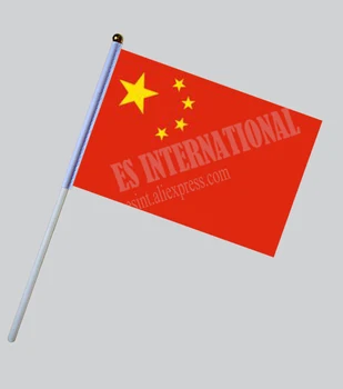 Kina Hånd Flag Nationale Hånd Flag 14*21cm Polyester Lille Størrelse Flying Banner Brugerdefineret Hånd flag