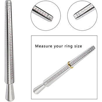 Professionel Måling Måle Finger Ring Stick Sizer For DIY Mode Smykker Værktøj til Måling Sætte Finger Ring Værktøj til Måling af