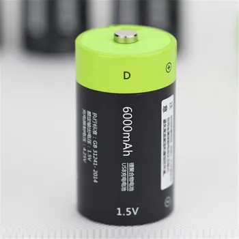 2STK ZNTER 6000mAh 1,5 V genopladeligt batteri-Micro-USB-batteri D-Lipo LR20 batteri med Micro USB-kabel, hurtig opladning
