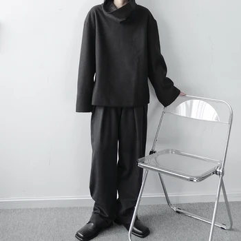 Mænd Hoodie Kvinder Vinteren Rullekrave Pullover Løs Tykt Sweatshirt Mørke Gotiske Owen Mandlige Outwear Mænd Tøj Japan Stil